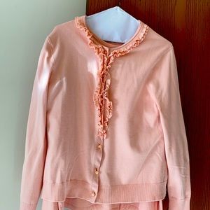 Lands End Cardigan sweater & long sleeve tee